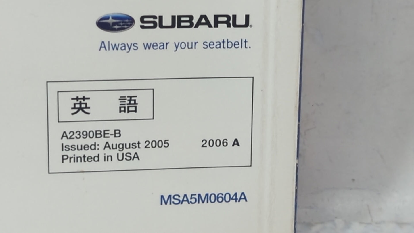 2006 Subaru Legacy Owners Manual Book Guide OEM Used Auto Parts - Oemusedautoparts1.com