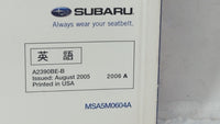 2006 Subaru Legacy Owners Manual Book Guide OEM Used Auto Parts - Oemusedautoparts1.com