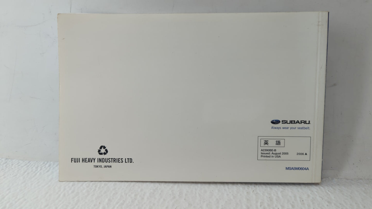 2006 Subaru Legacy Owners Manual Book Guide OEM Used Auto Parts - Oemusedautoparts1.com