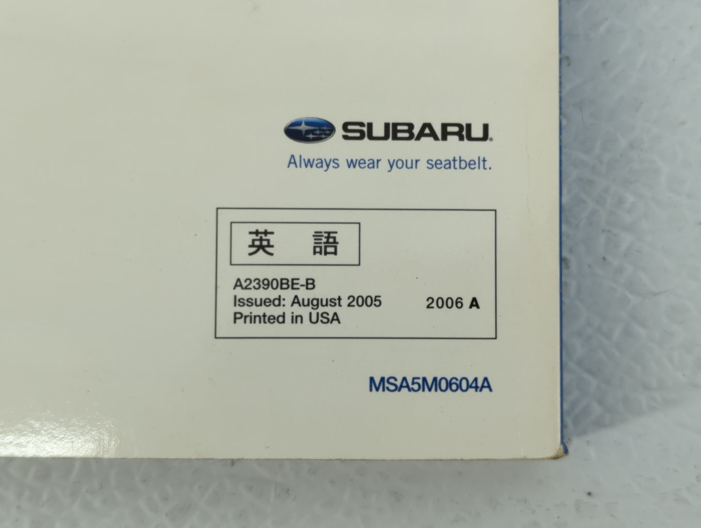 2006 Subaru Legacy Owners Manual Book Guide OEM Used Auto Parts - Oemusedautoparts1.com