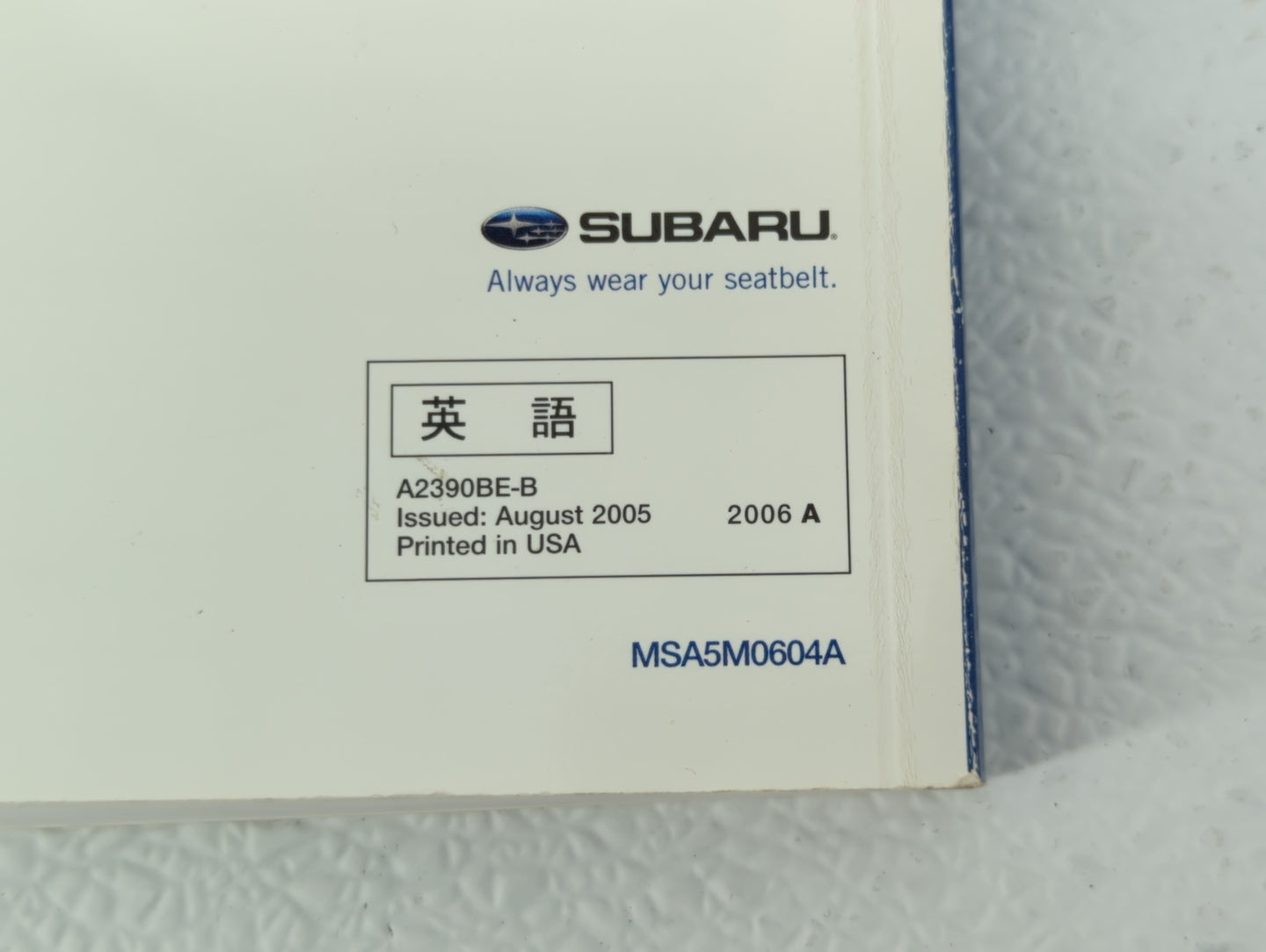 2006 Subaru Legacy Owners Manual Book Guide OEM Used Auto Parts - Oemusedautoparts1.com