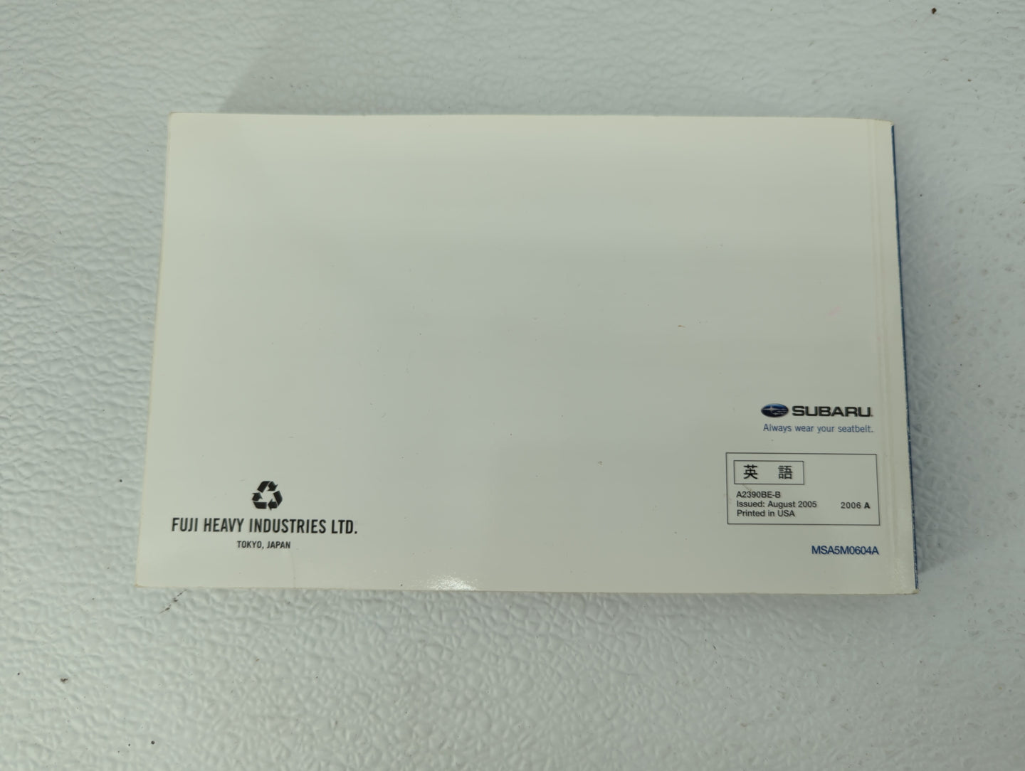 2006 Subaru Legacy Owners Manual Book Guide OEM Used Auto Parts - Oemusedautoparts1.com