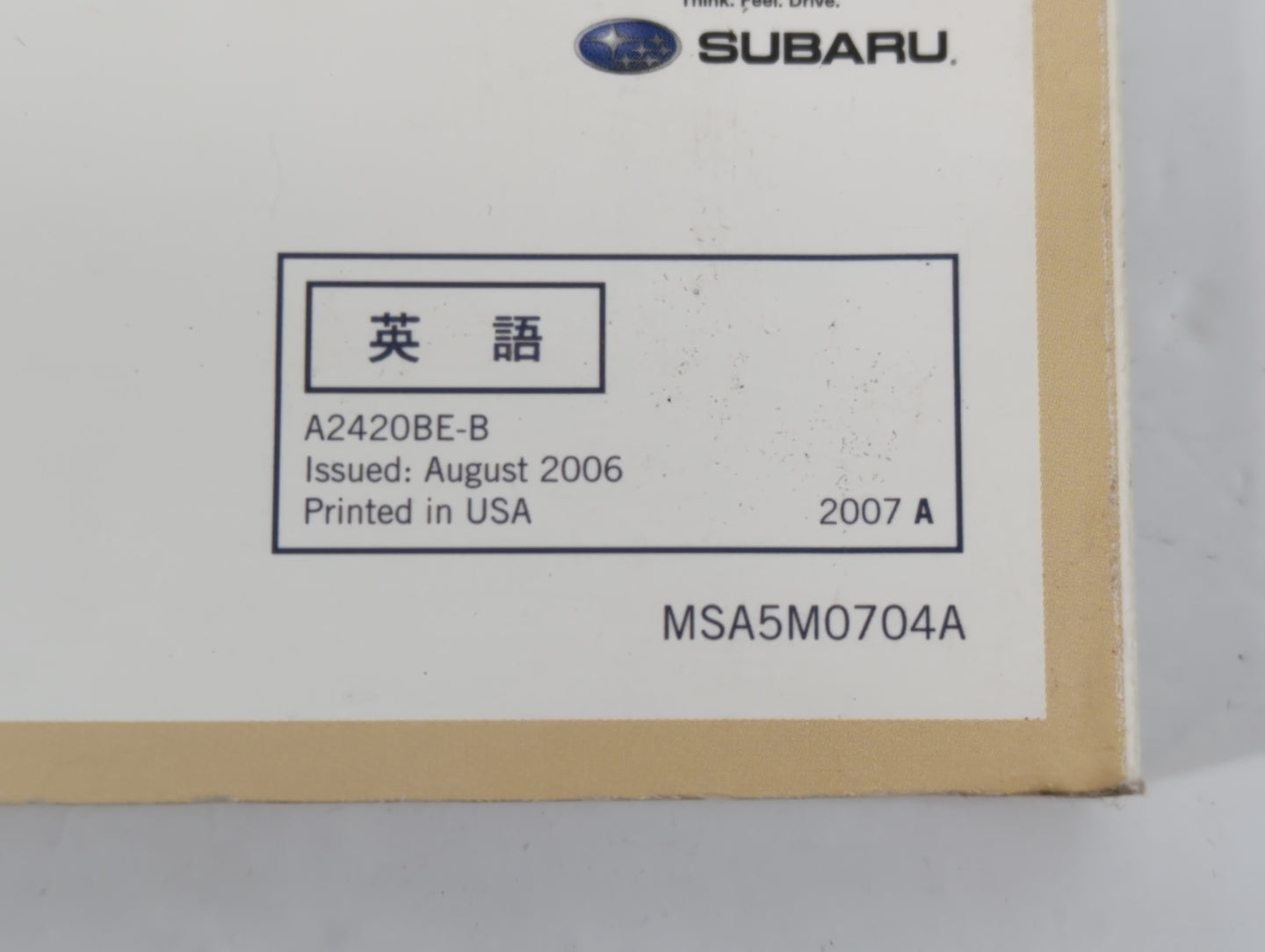 2006 Subaru Legacy Owners Manual Book Guide P/N:A2420BE-B OEM Used Auto Parts - Oemusedautoparts1.com