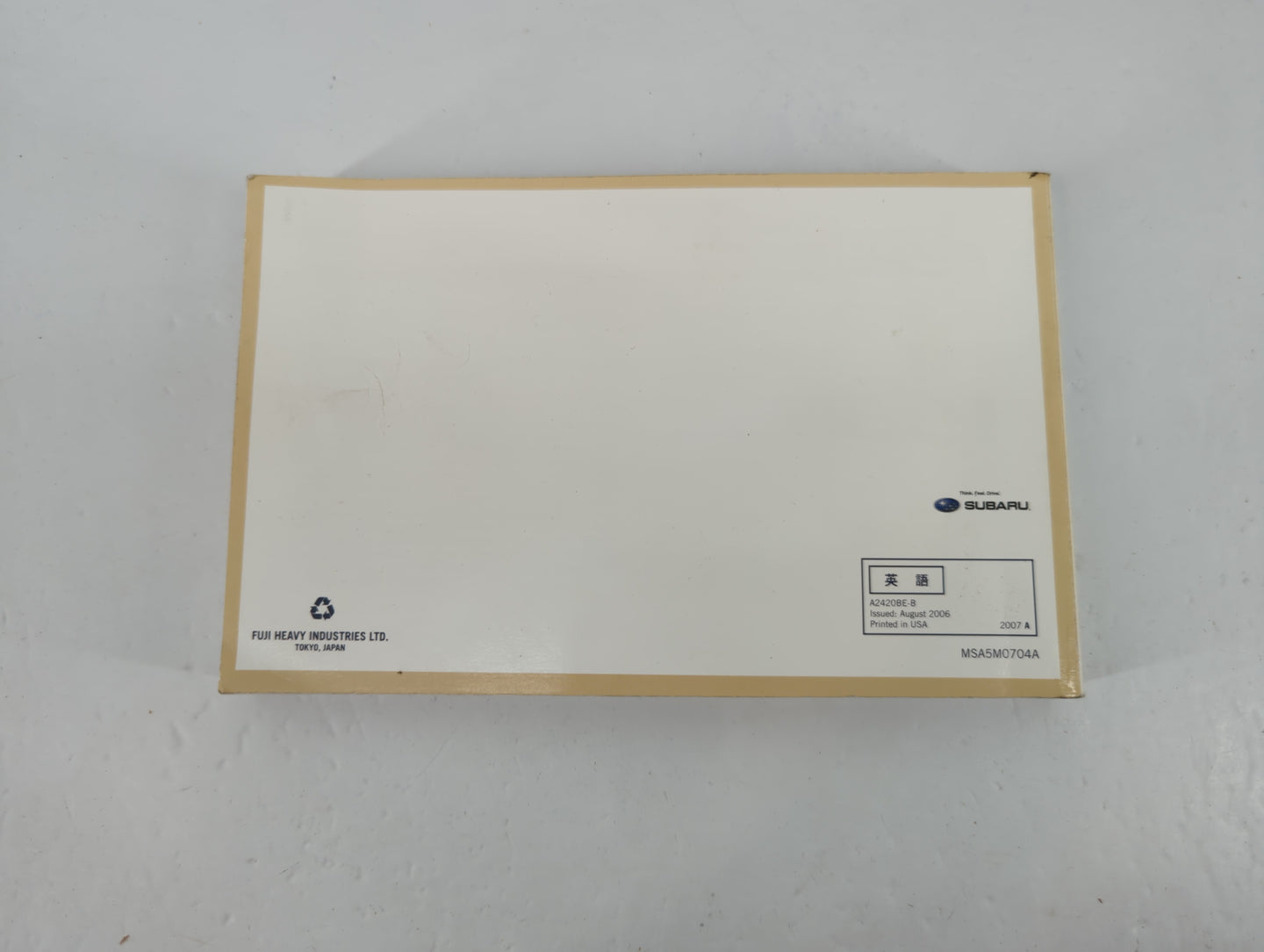 2006 Subaru Legacy Owners Manual Book Guide P/N:A2420BE-B OEM Used Auto Parts - Oemusedautoparts1.com