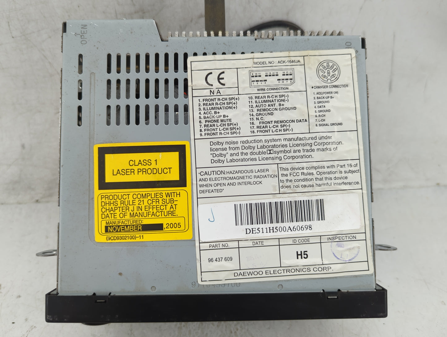2004-2008 Suzuki Forenza Radio AM FM Cd Player Receiver Replacement P/N:96 437 609 Fits Fits 2004 2005 2006 2007 2008 OEM Us