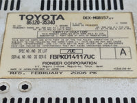 2006-2009 Toyota 4runner Radio AM FM Cd Player Receiver Replacement P/N:86120-35340 Fits Fits 2006 2007 2008 2009 OEM Used A