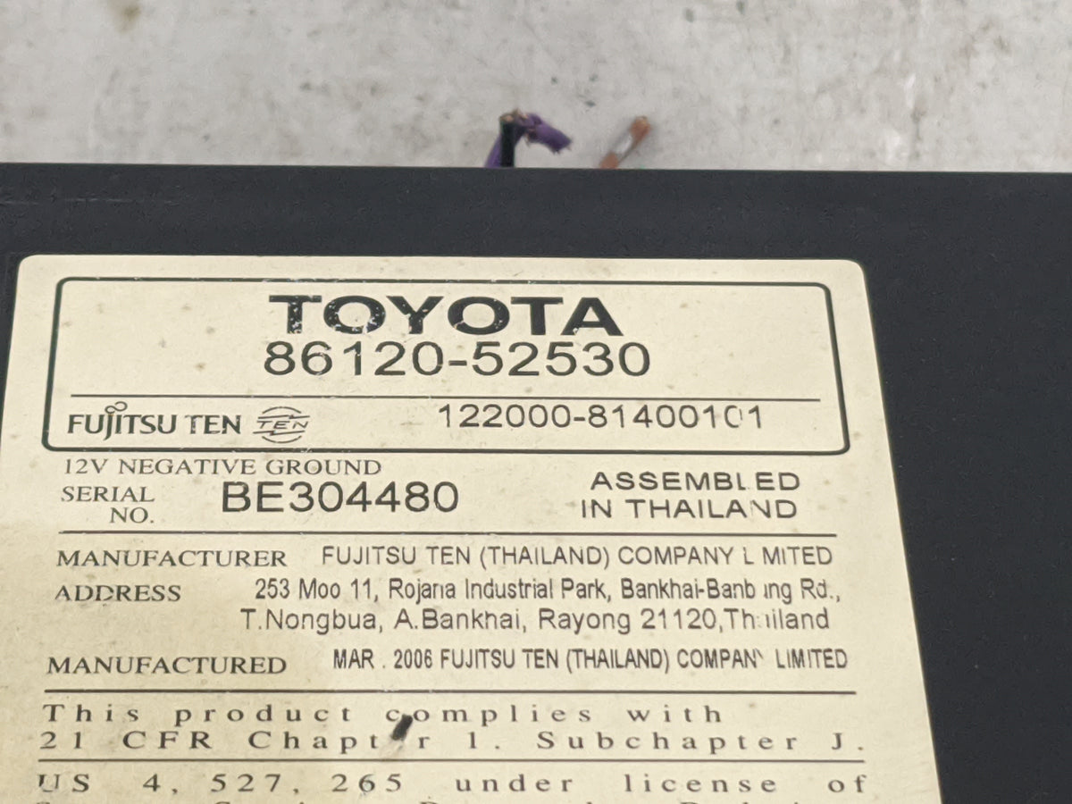 2006-2007 Toyota 4runner Radio AM FM Cd Player Receiver Replacement P/N:86120-52530 122000-81400101 Fits Fits 2006 2007 OEM 