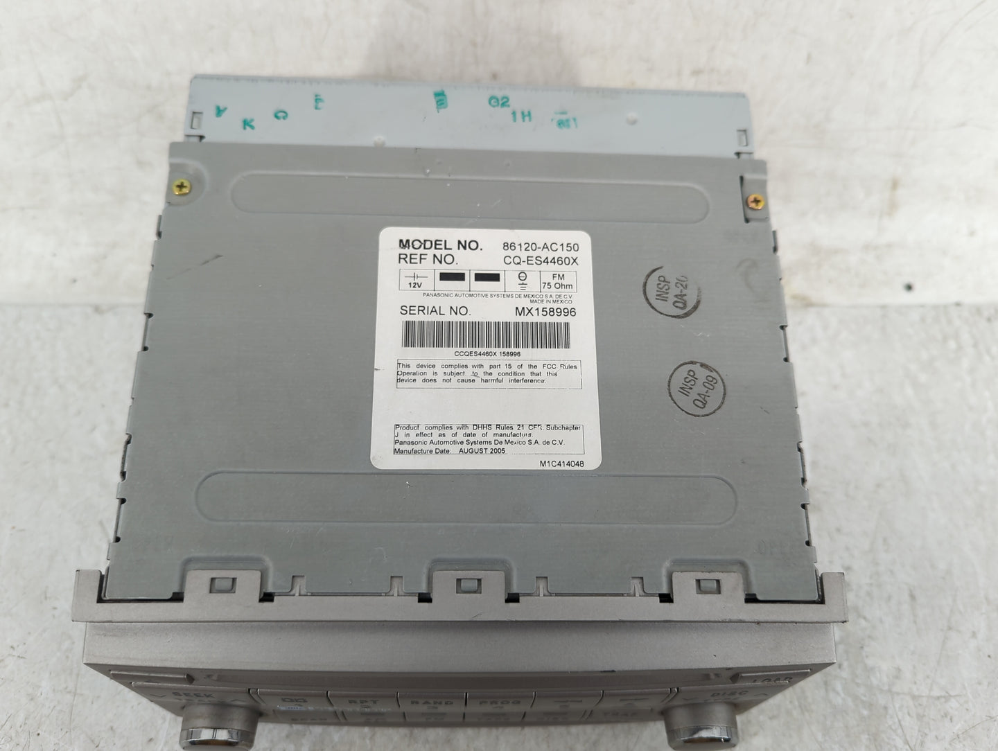2006 Toyota Avalon Radio AM FM Cd Player Receiver Replacement P/N:86120-AC150 Fits OEM Used Auto Parts - Oemusedautoparts1.c
