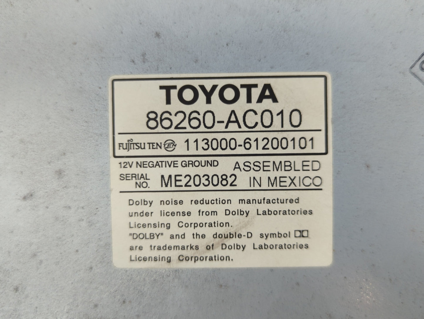 2005-2007 Toyota Avalon Am Fm Cd Player Radio Receiver - Oemusedautoparts1.com