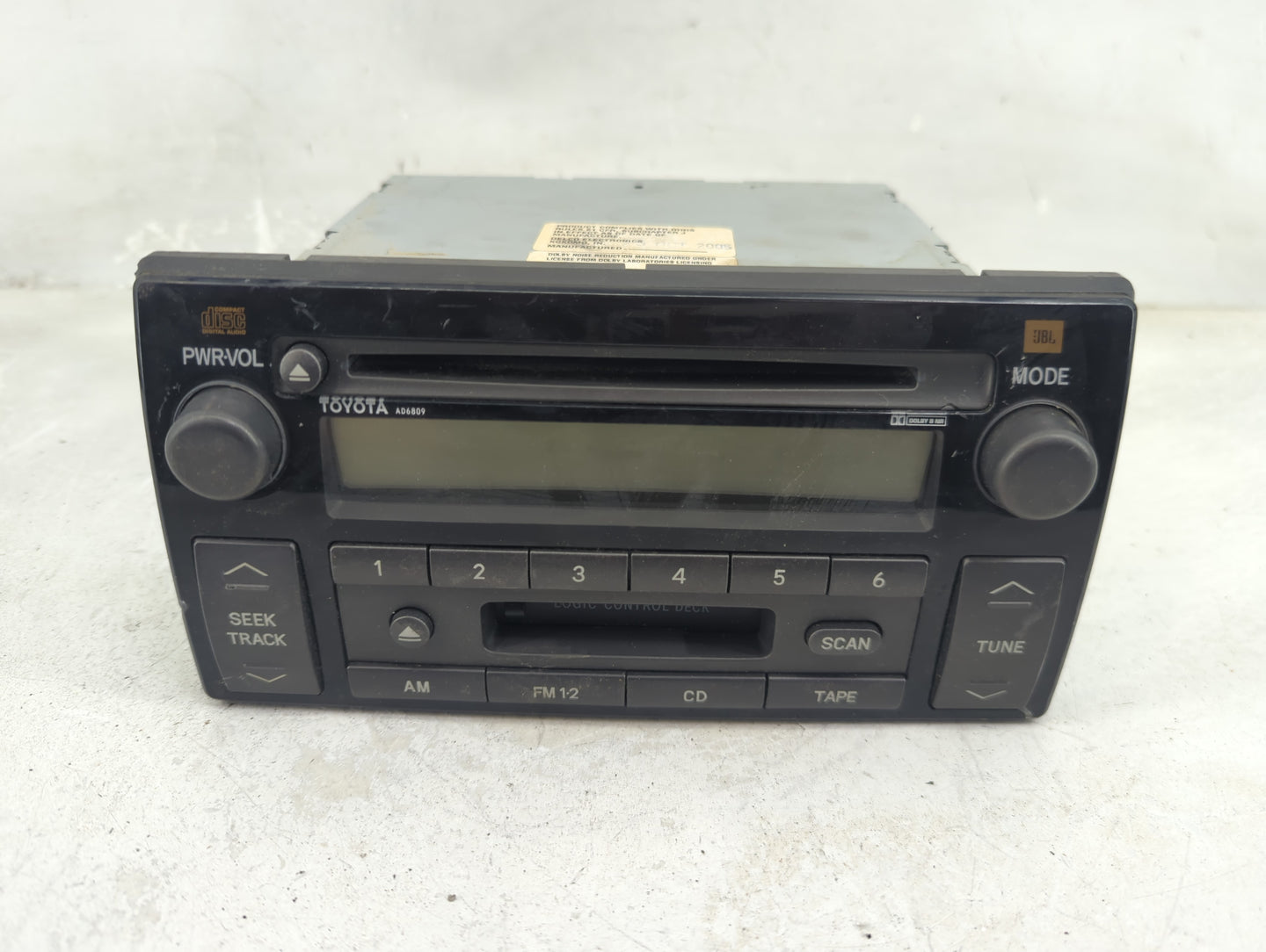 2005-2006 Toyota Camry Radio AM FM Cd Player Receiver Replacement P/N:86120-AA170 28002444, AD6809 Fits Fits 2005 2006 OEM U