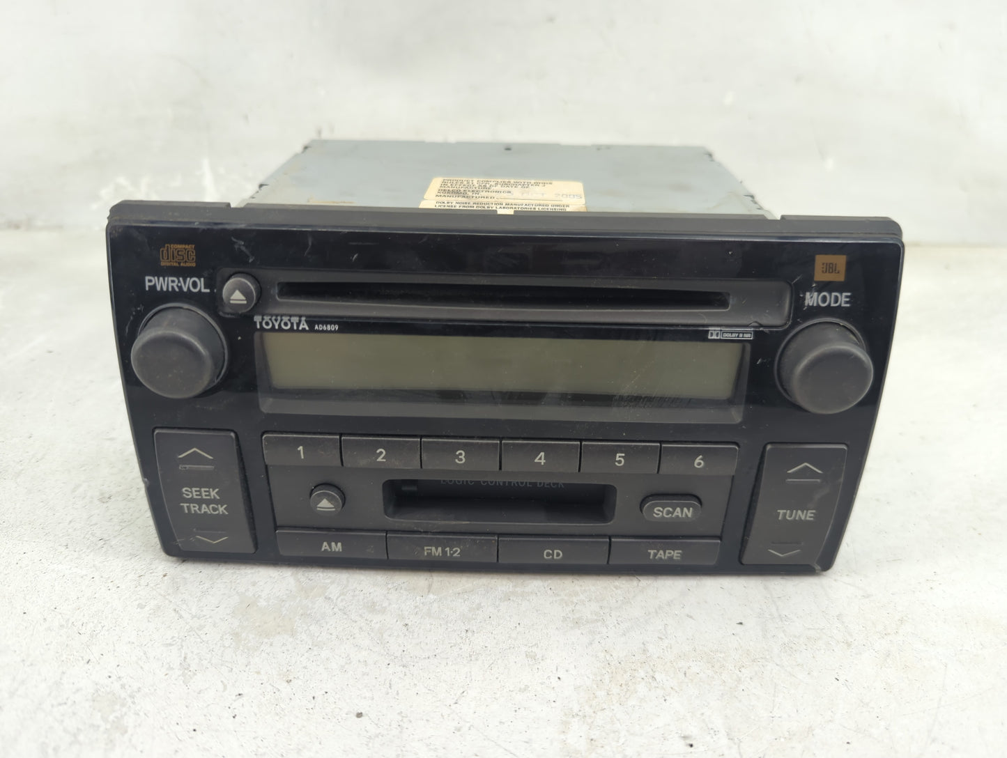 2005-2006 Toyota Camry Radio AM FM Cd Player Receiver Replacement P/N:86120-AA170 28002444, AD6809 Fits Fits 2005 2006 OEM U