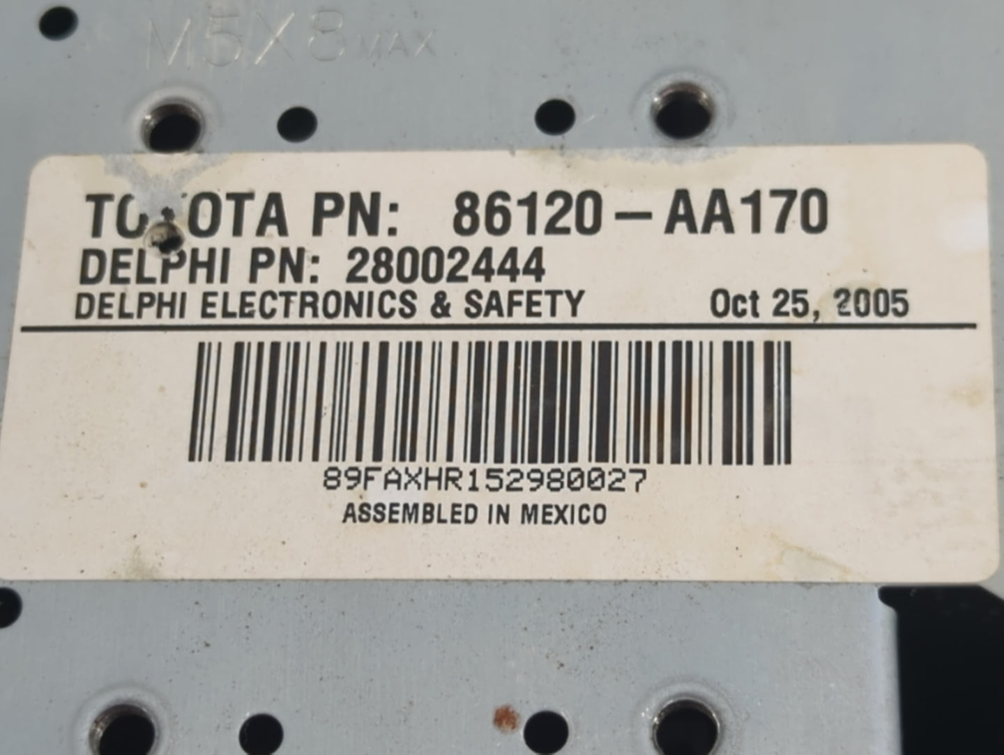 2005-2006 Toyota Camry Radio AM FM Cd Player Receiver Replacement P/N:86120-AA170 28002444, AD6809 Fits Fits 2005 2006 OEM U