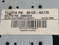 2005-2006 Toyota Camry Radio AM FM Cd Player Receiver Replacement P/N:86120-AA170 28002444, AD6809 Fits Fits 2005 2006 OEM U