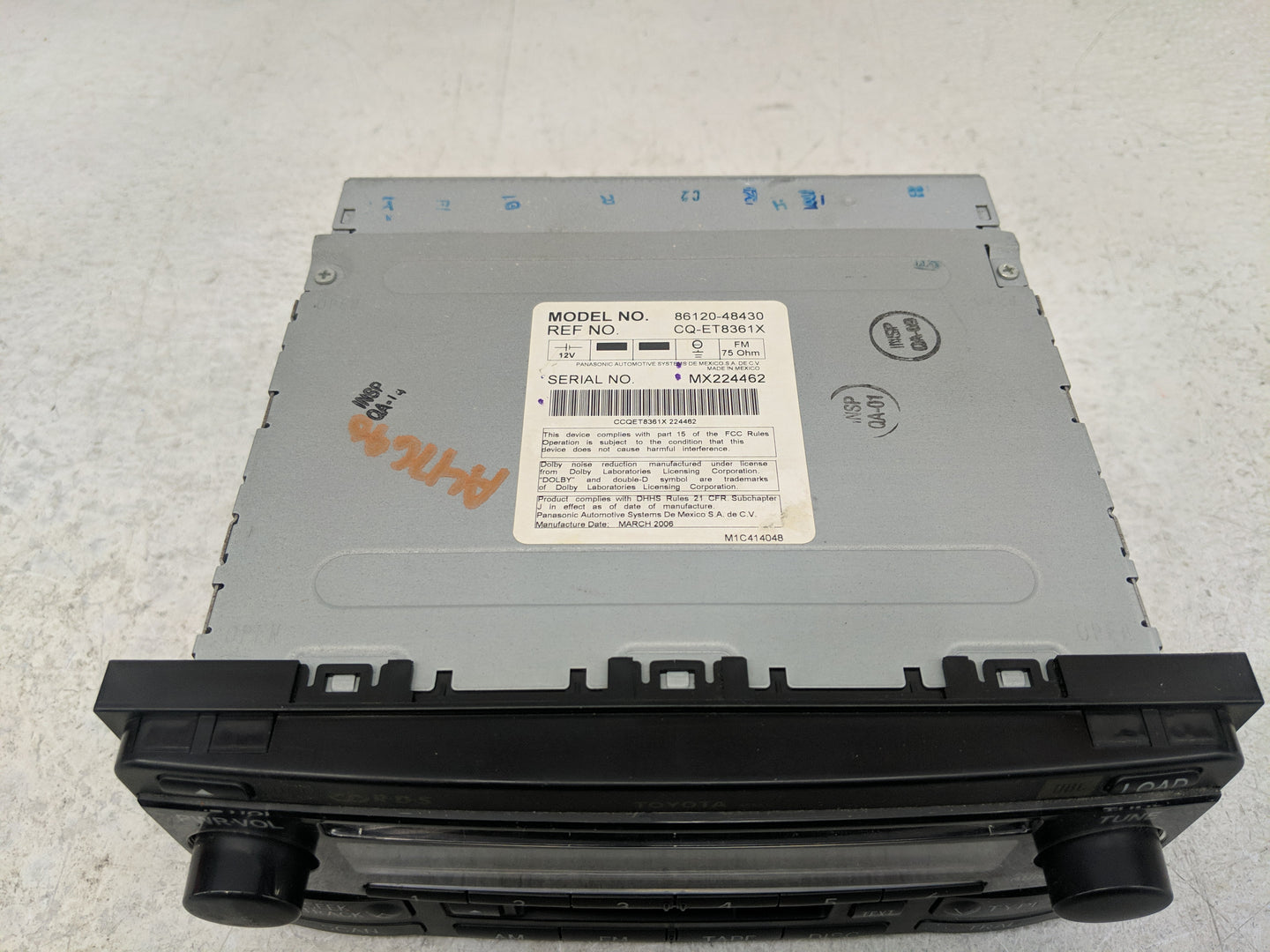 2004-2007 Toyota Highlander Radio AM FM Cd Player Receiver Replacement P/N:86120-48430 Fits Fits 2004 2005 2006 2007 OEM Use