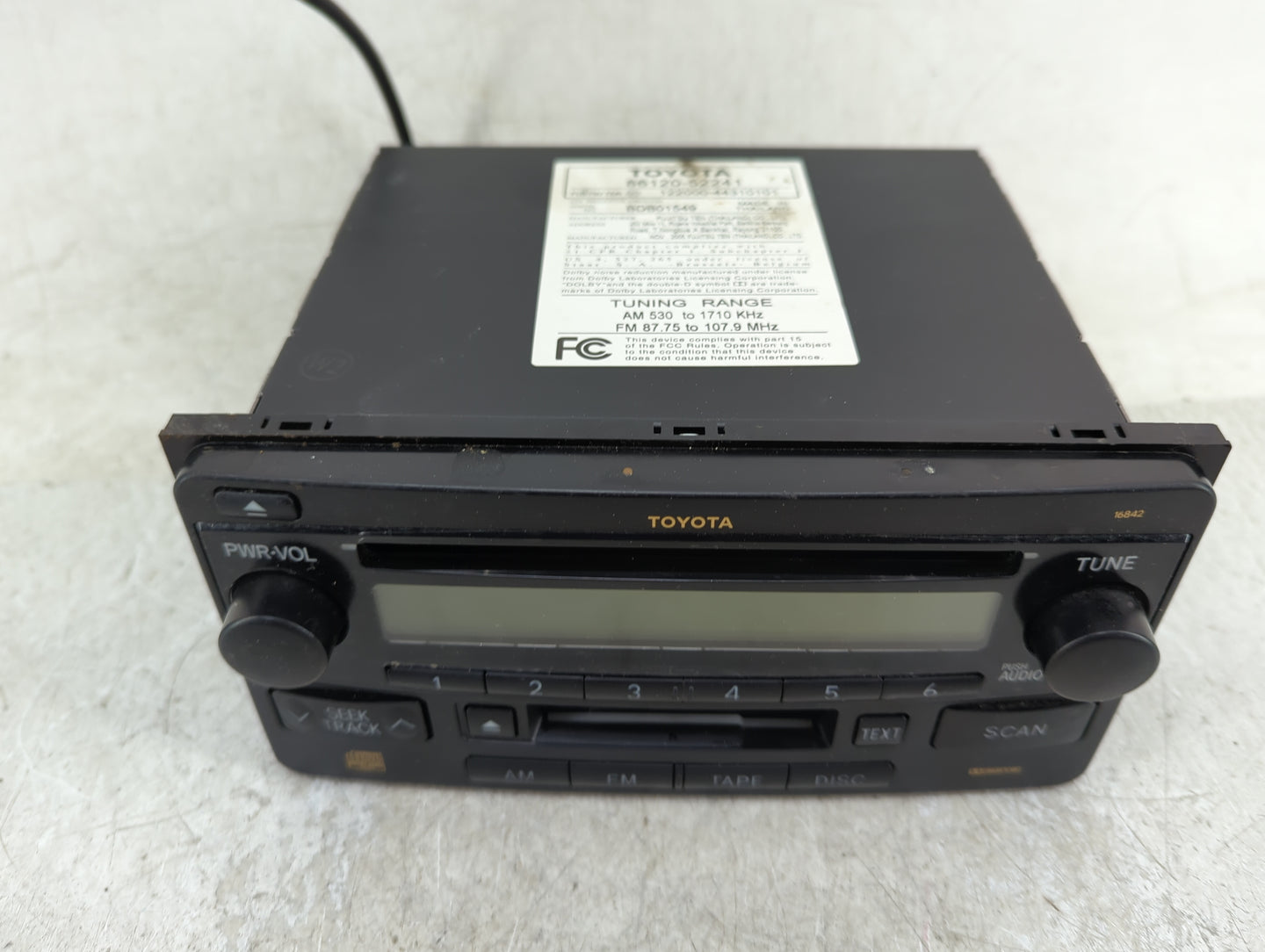 2004-2007 Toyota Highlander Radio AM FM Cd Player Receiver Replacement P/N:86120-52241 Fits Fits 2003 2004 2005 2006 2007 OE