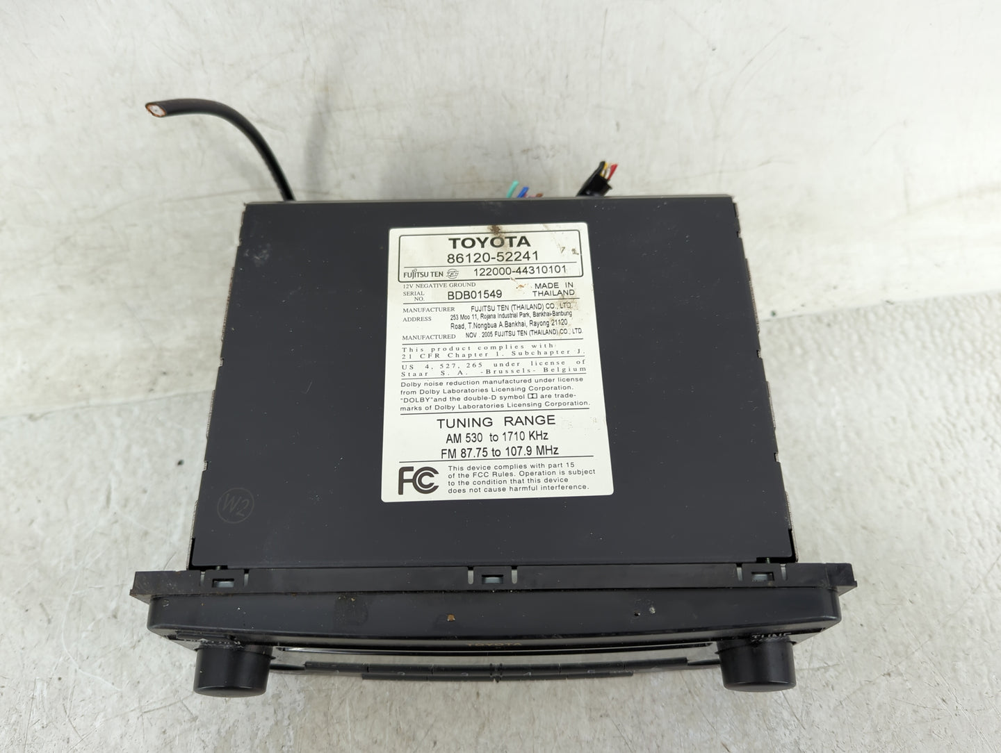 2004-2007 Toyota Highlander Radio AM FM Cd Player Receiver Replacement P/N:86120-52241 Fits Fits 2003 2004 2005 2006 2007 OE