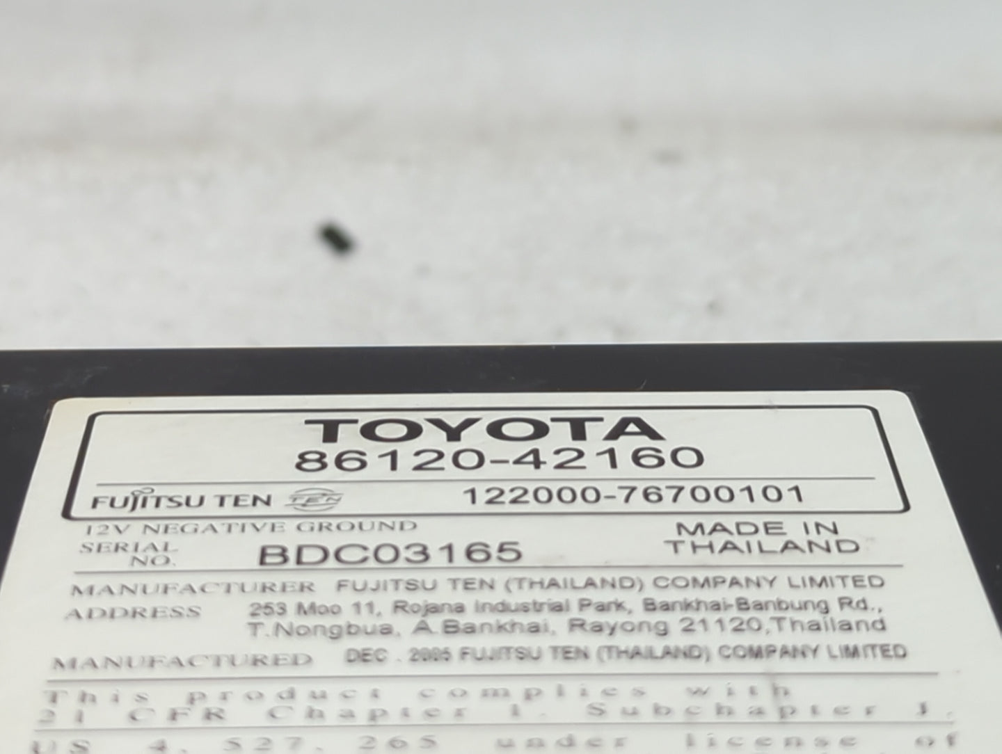 2006-2008 Toyota Rav4 Radio AM FM Cd Player Receiver Replacement P/N:86120-42160 Fits Fits 2006 2007 2008 OEM Used Auto Part