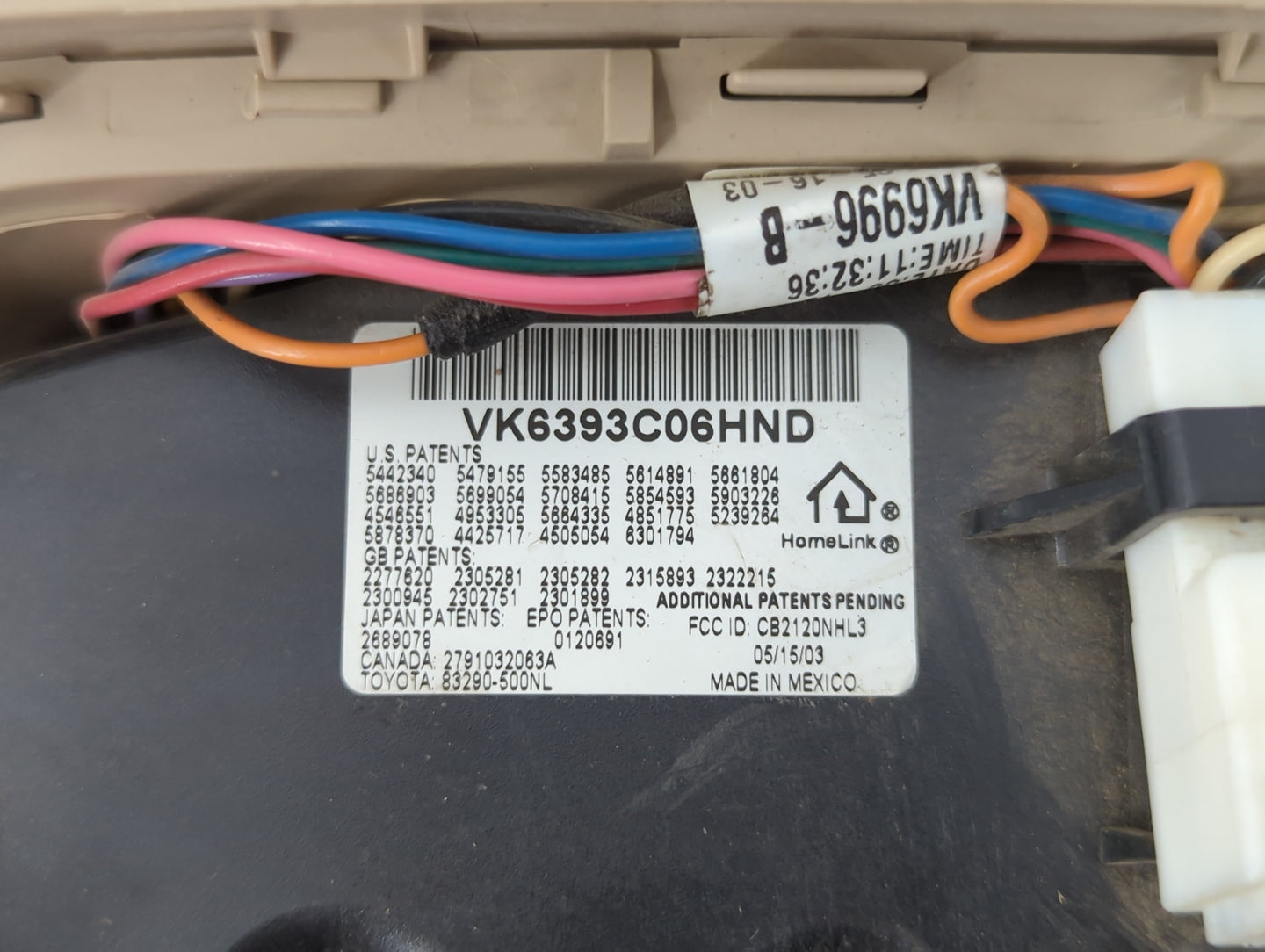 2004-2010 Toyota Sienna Overhead Roof Console Interior Dome Light Beige - Oemusedautoparts1.com