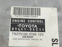 2005-2006 Toyota Solara PCM Engine Control Computer ECU ECM PCU OEM P/N:89661-06C11 TN275100-5760, 2751005760 Fits Fits 2005
