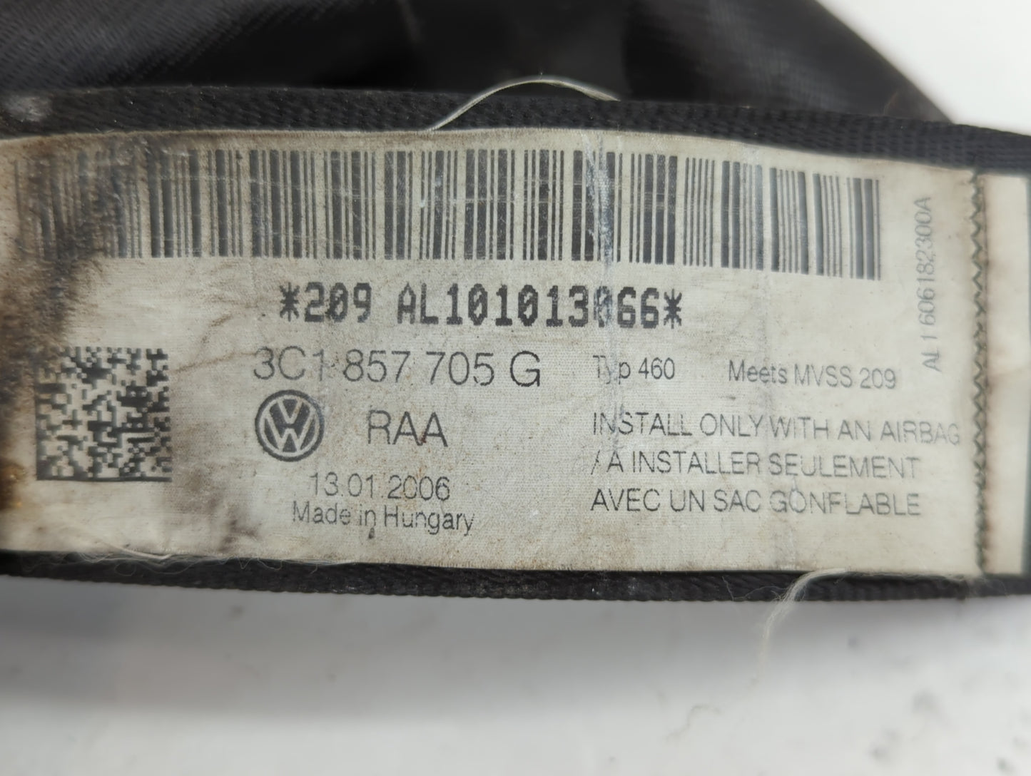 2006-2010 Volkswagen Passat Drvier Front Seatbelt Retractor - Oemusedautoparts1.com