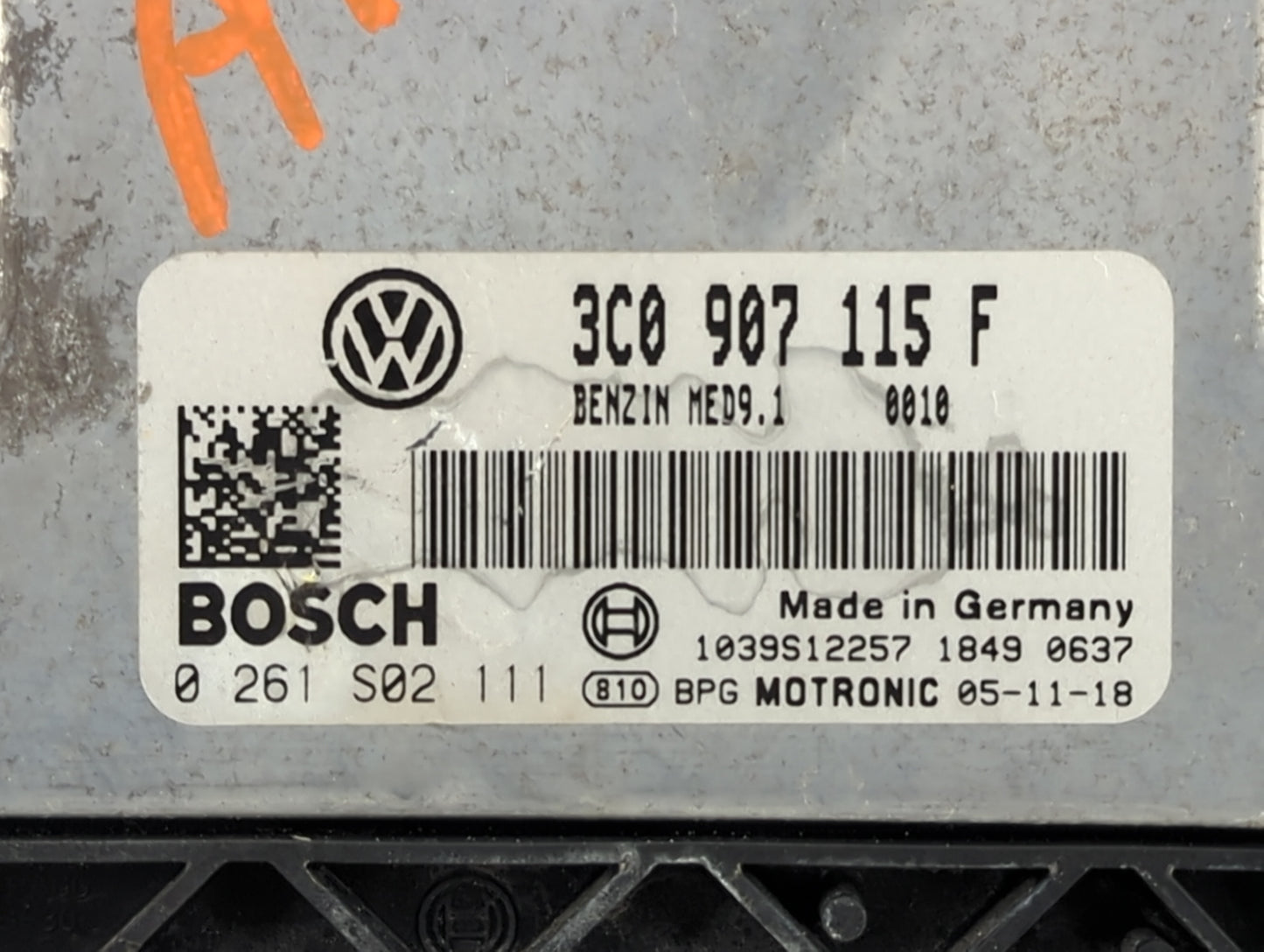 2006-2007 Volkswagen Passat PCM Engine Control Computer ECU ECM PCU OEM P/N:3C0 907 115 F 0 261 S02 111 Fits Fits 2006 2007 