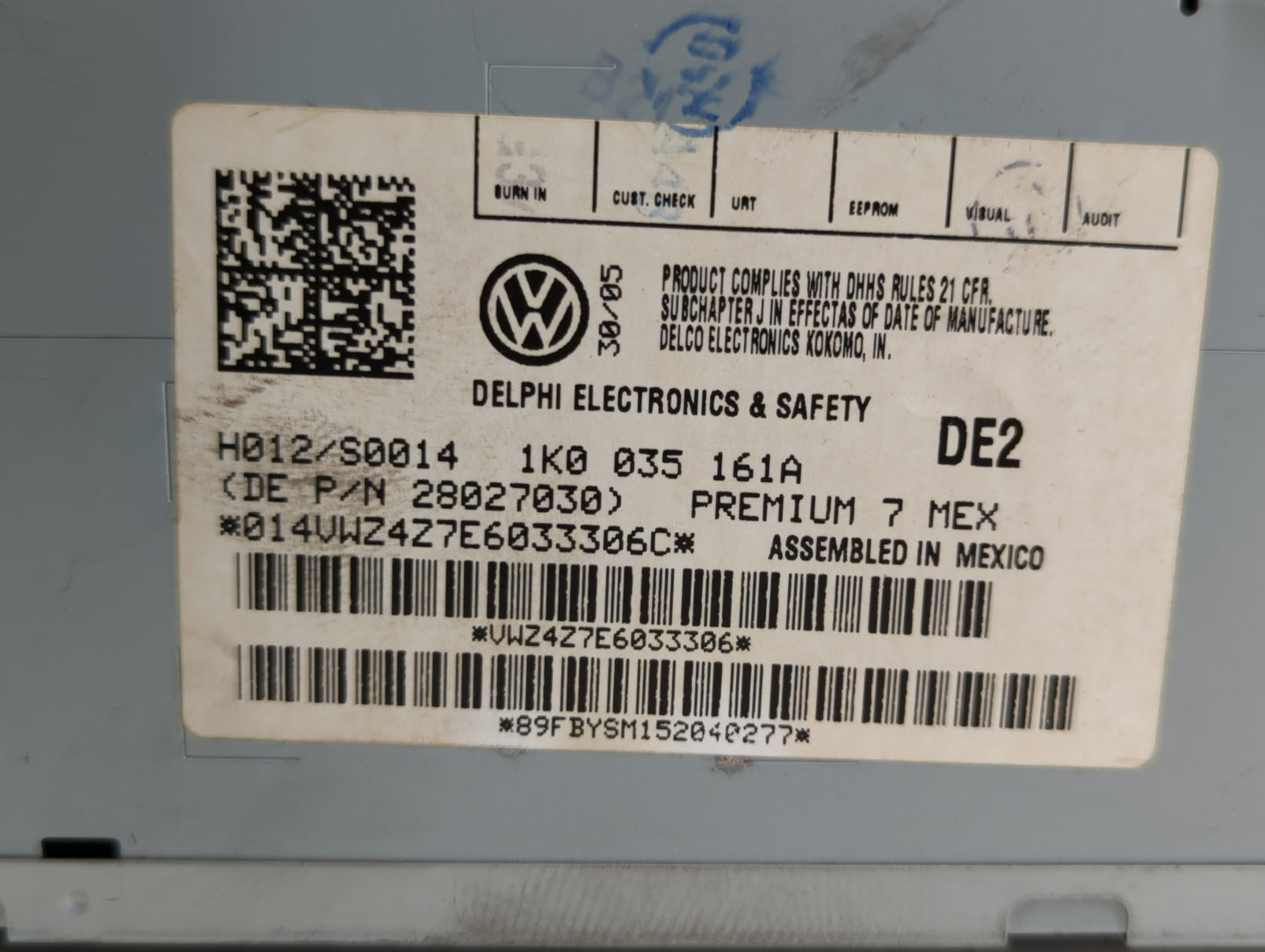 2006-2010 Volkswagen Passat Radio AM FM Cd Player Receiver Replacement P/N:28027030 Fits Fits 2005 2006 2007 2008 2009 2010 