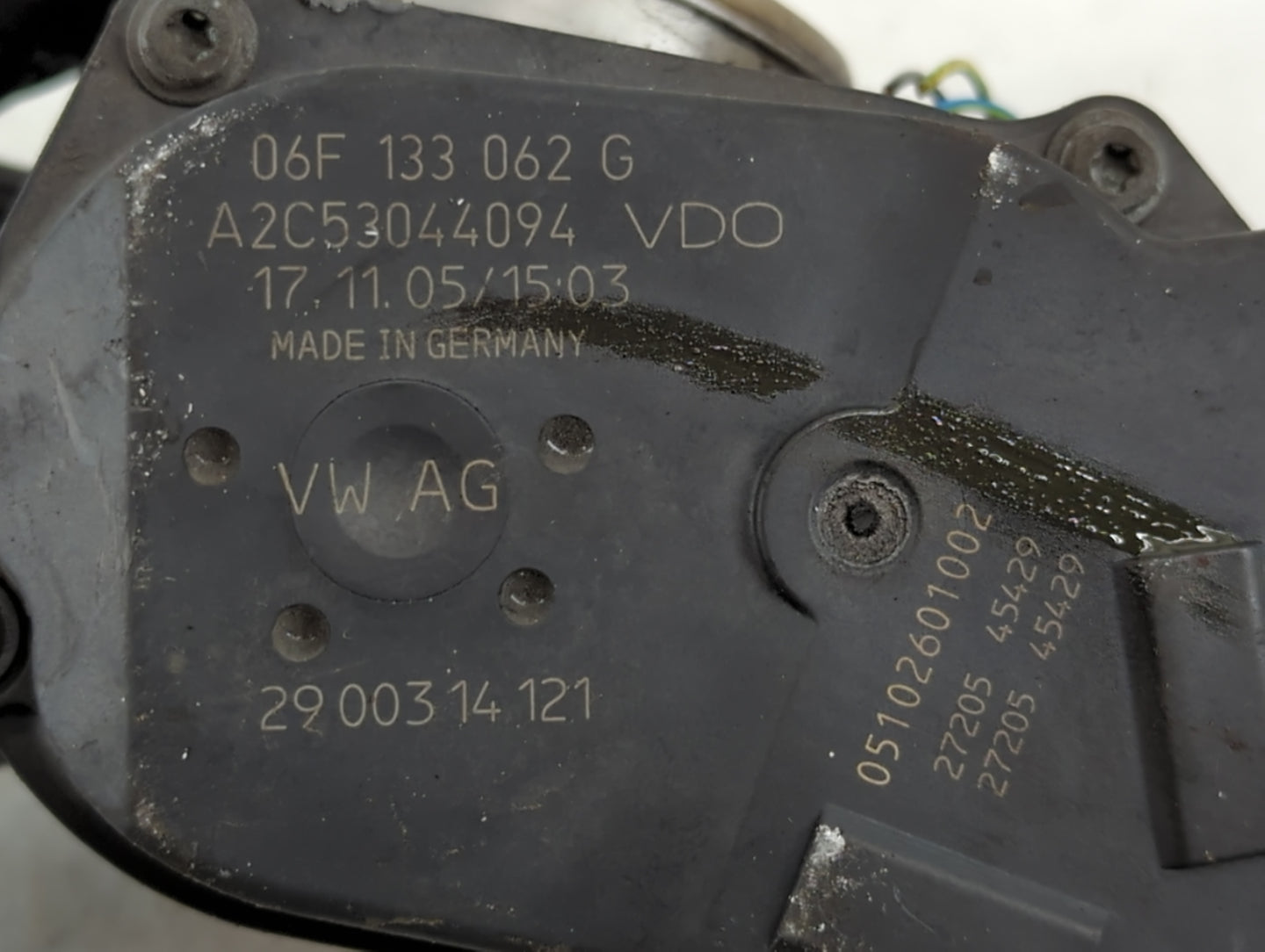 2006-2010 Volkswagen Passat Throttle Body P/N:29 003 14 121 A2C53044094 Fits OEM Used Auto Parts - Oemusedautoparts1.com
