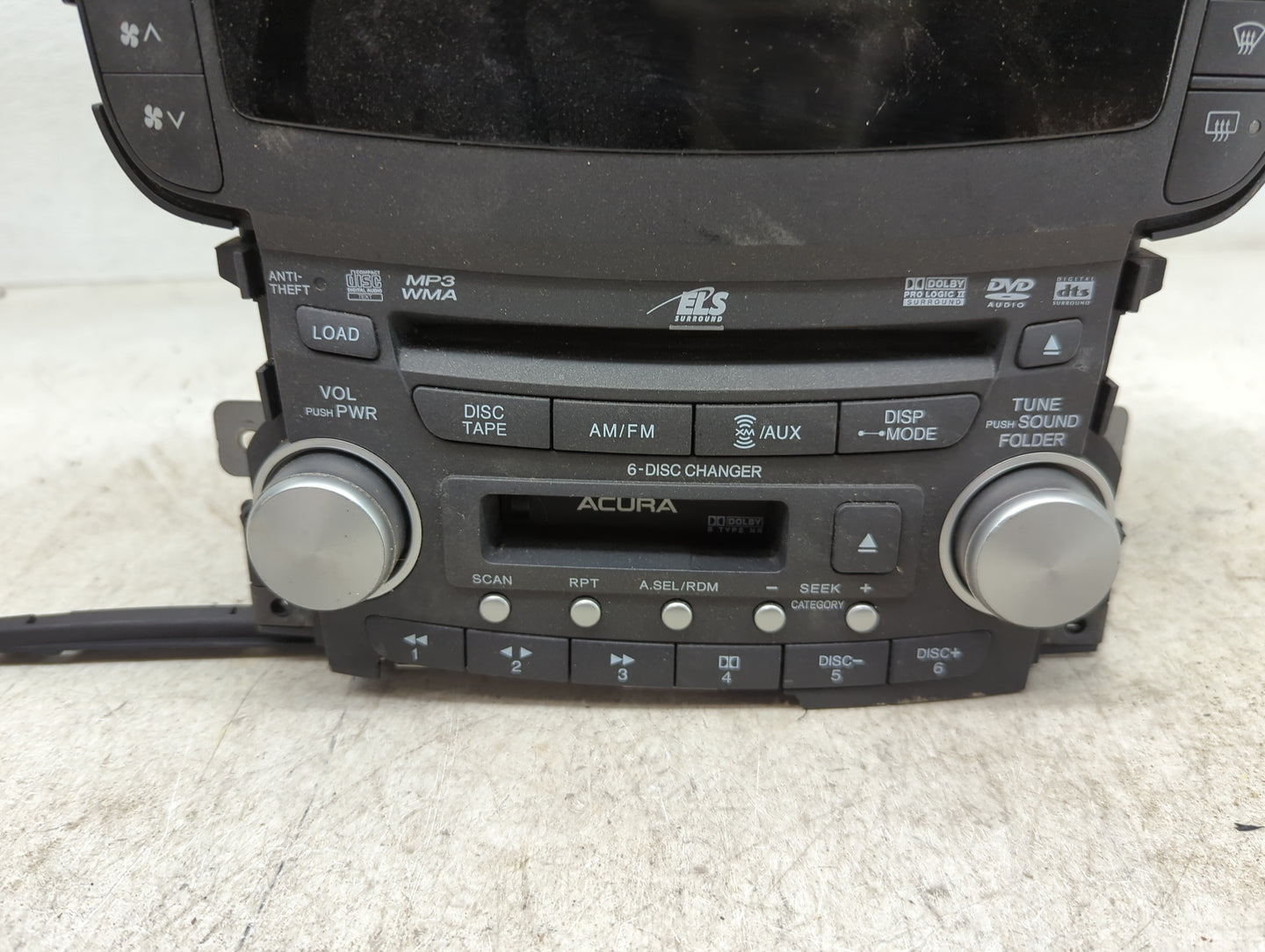 2007-2008 Acura Tl Radio AM FM Cd Player Receiver Replacement P/N:39100-SEP-A100 Fits Fits 2007 2008 OEM Used Auto Parts - O