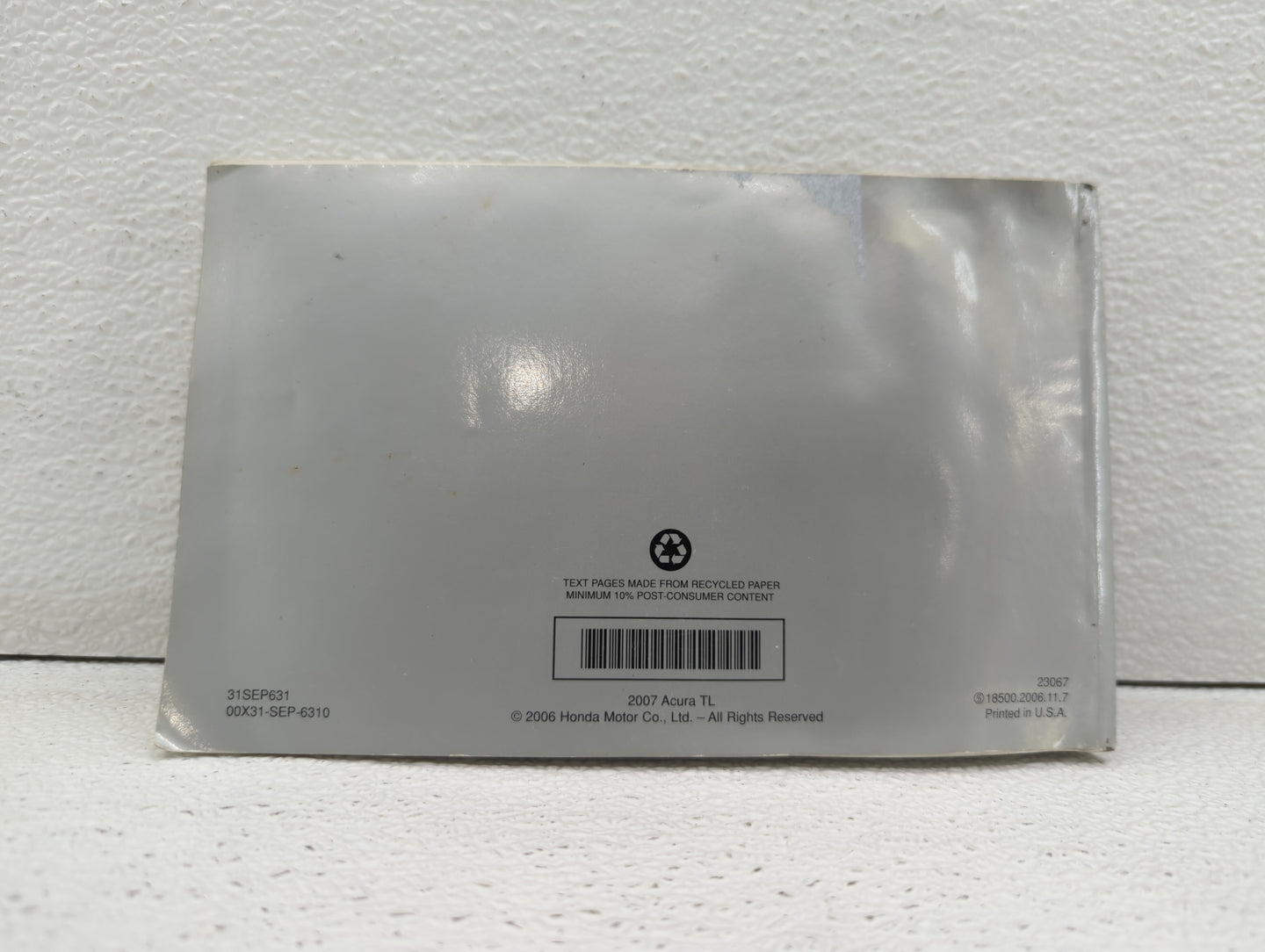 2007 Acura Tl Owners Manual Book Guide OEM Used Auto Parts - Oemusedautoparts1.com