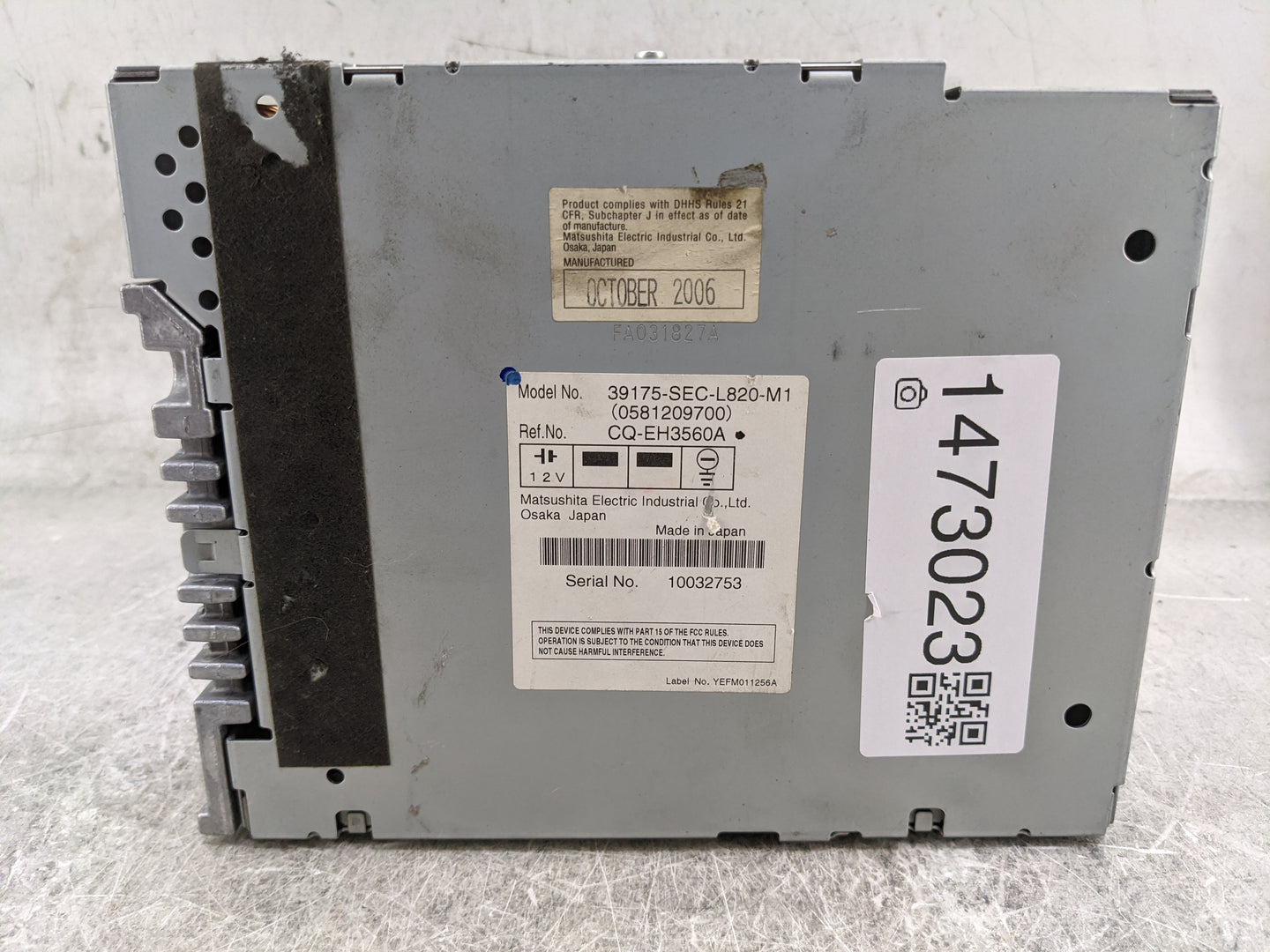 2007 Acura Tsx Radio Cd Changer 39175-sec-l820-m1|0581209700|cq-eh3560a - Oemusedautoparts1.com