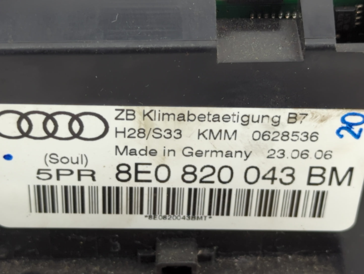 2005-2009 Audi A4 Climate Control Module Temperature AC/Heater Replacement P/N:8E0820043BM Fits Fits 2005 2006 2007 2008 200