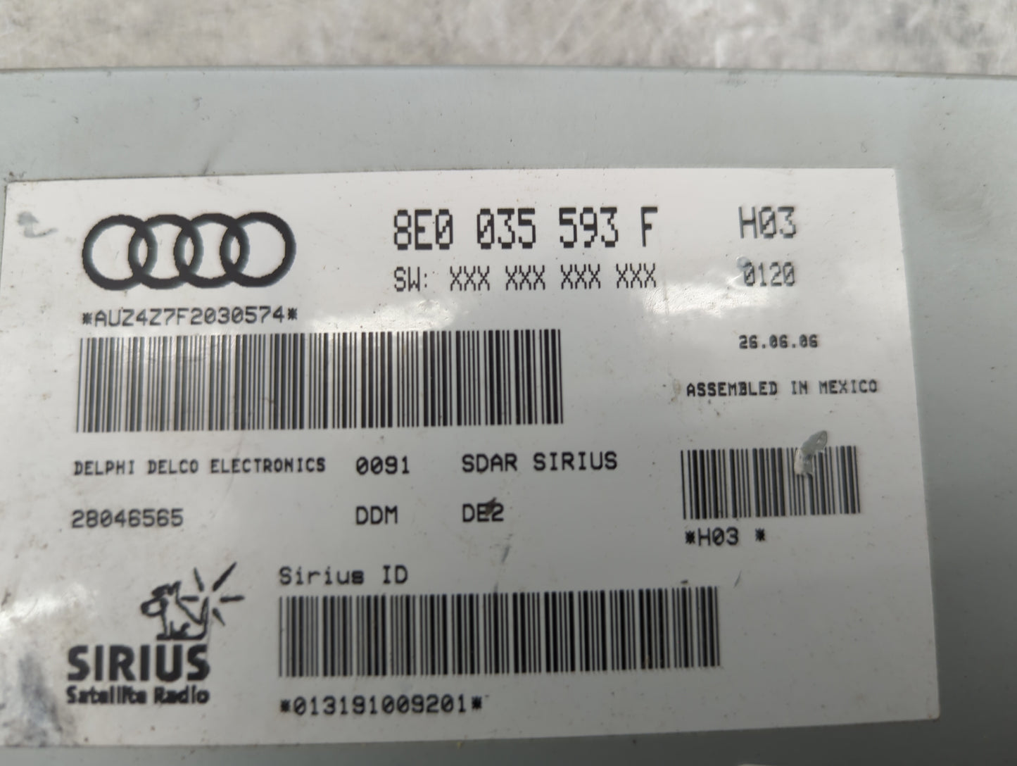 2007 Audi A4 Audio Control Module 8e0035593f|28046565 - Oemusedautoparts1.com