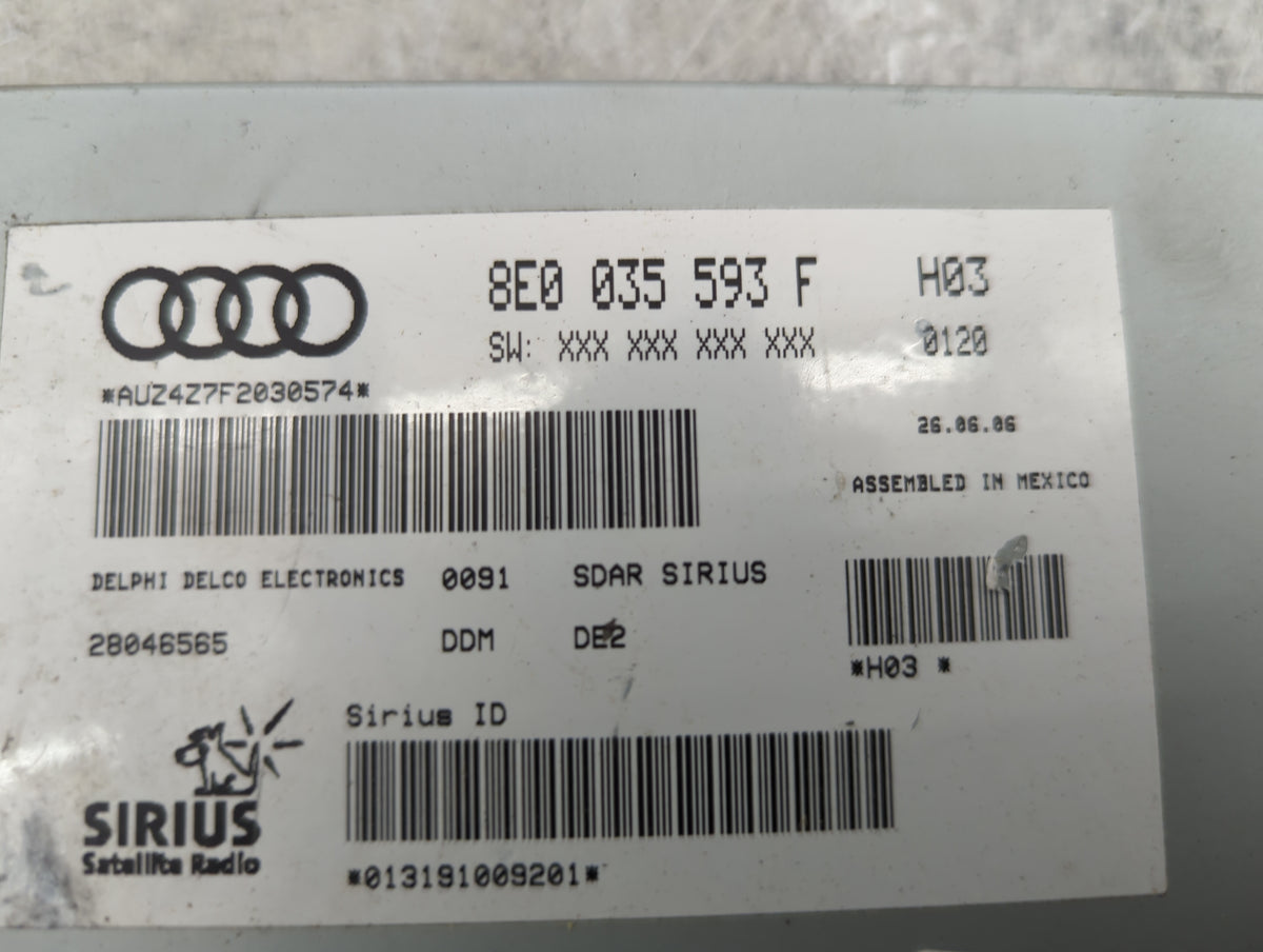 2007 Audi A4 Audio Control Module 8e0035593f|28046565 - Oemusedautoparts1.com