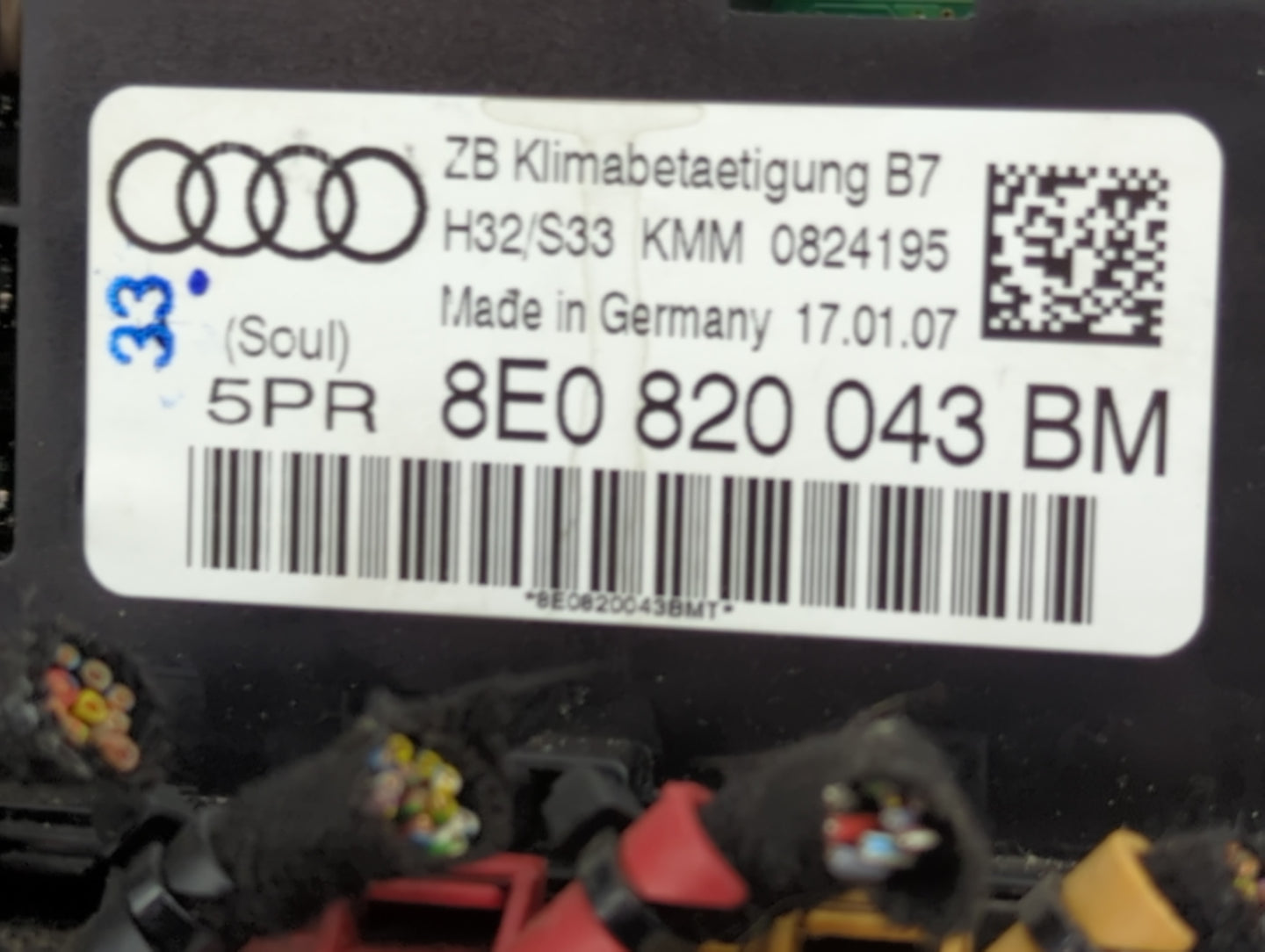 2005-2009 Audi A4 Climate Control Module Temperature AC/Heater Replacement P/N:8E0 820 043 BM Fits Fits 2005 2006 2007 2008 