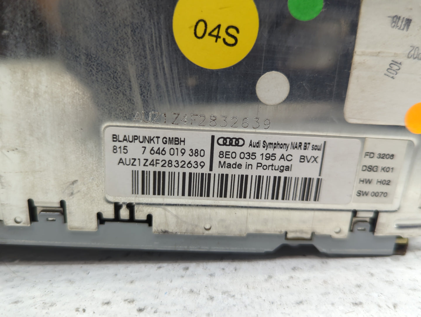 2007 Audi A4 Am Fm Cd Player Radio Receiver - Oemusedautoparts1.com