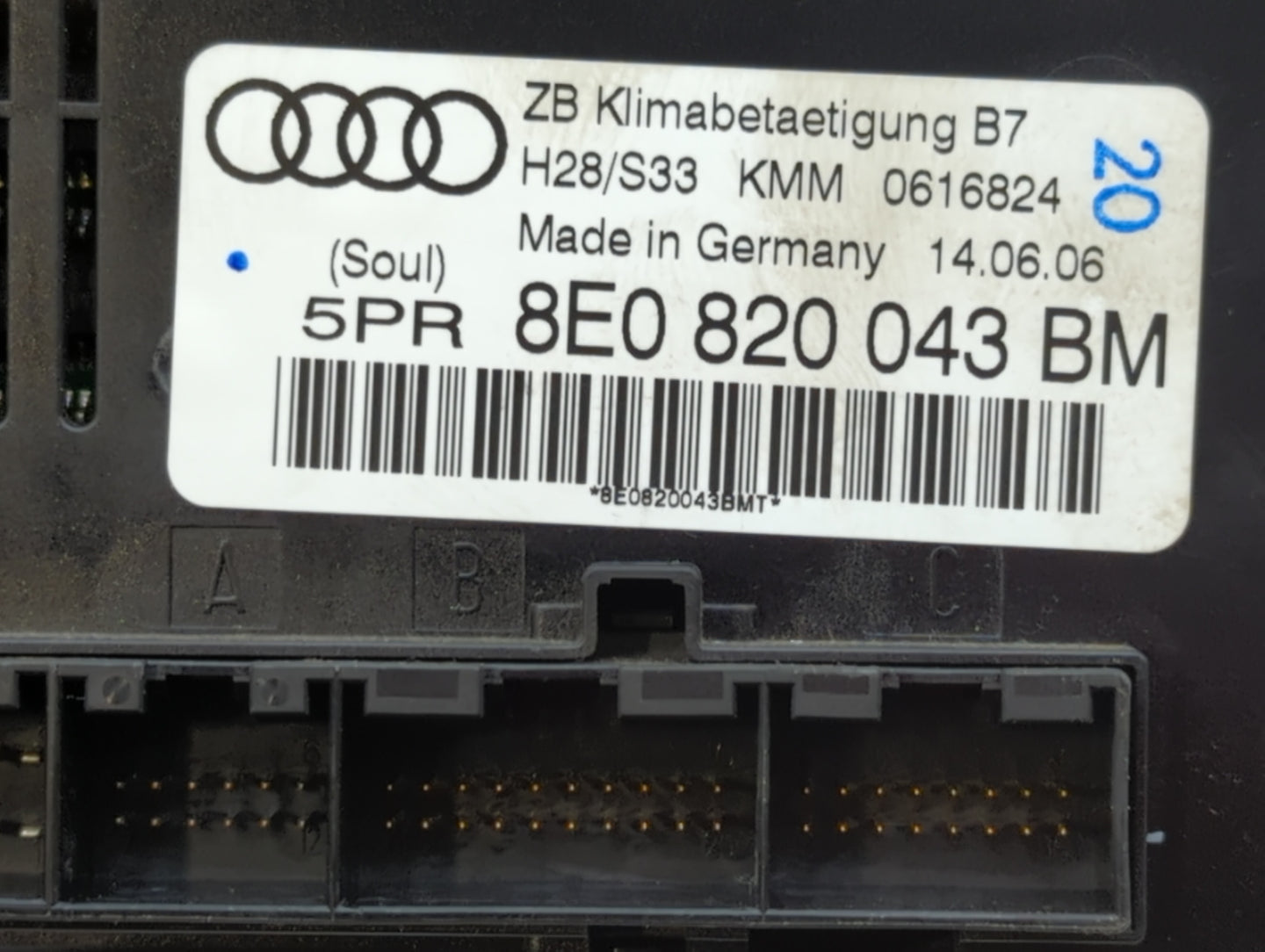 2005-2009 Audi A4 Climate Control Module Temperature AC/Heater Replacement P/N:8E0 820 043 BM Fits Fits 2005 2006 2007 2008 