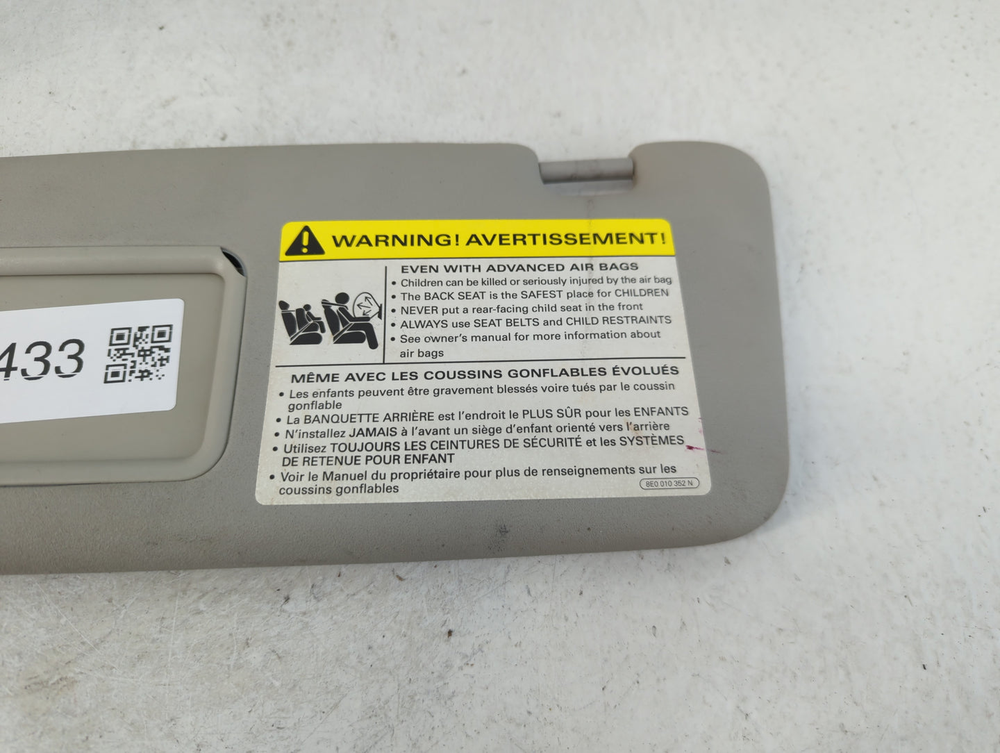 2003-2009 Audi A4 Sun Visor Shade Replacement Driver Left Mirror Fits Fits 2003 2004 2005 2006 2007 2008 2009 OEM Used Auto 