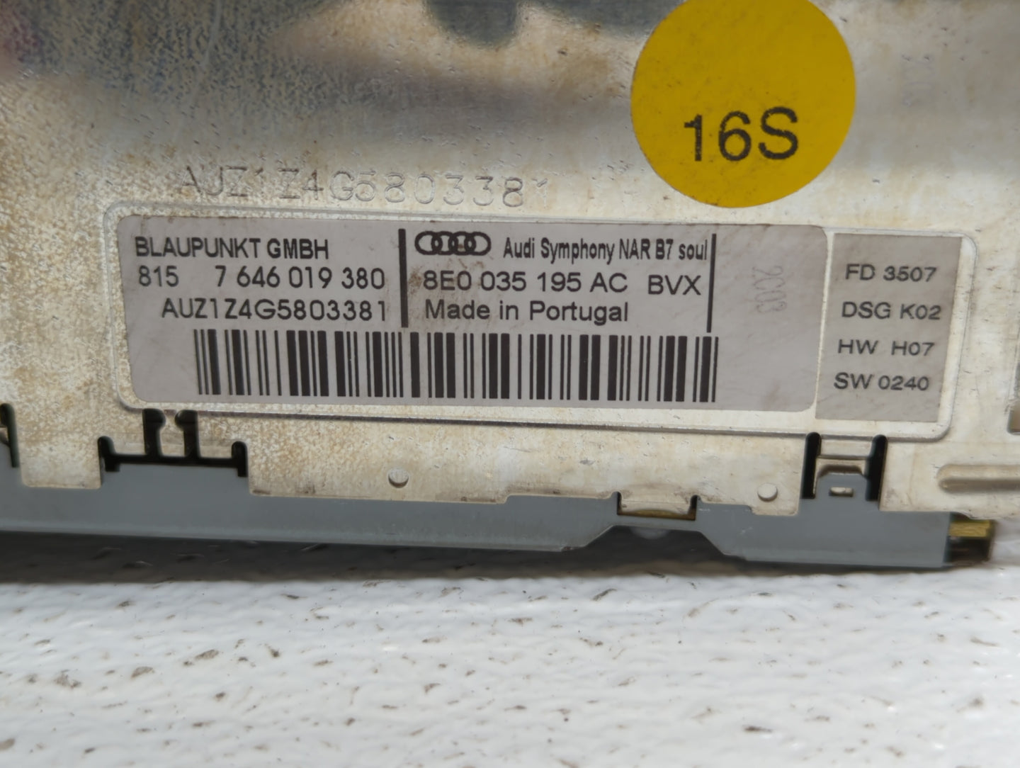 2007 Audi A4 Quattro Radio AM FM Cd Player Receiver Replacement P/N:8E0 035 195 AF 7 646 019 380, 8E0 035 195 AC Fits OEM Us