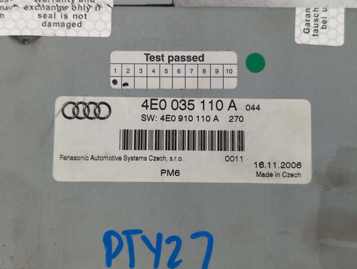 2007 Audi A6 Am Fm Cd Player Radio Receiver - Oemusedautoparts1.com