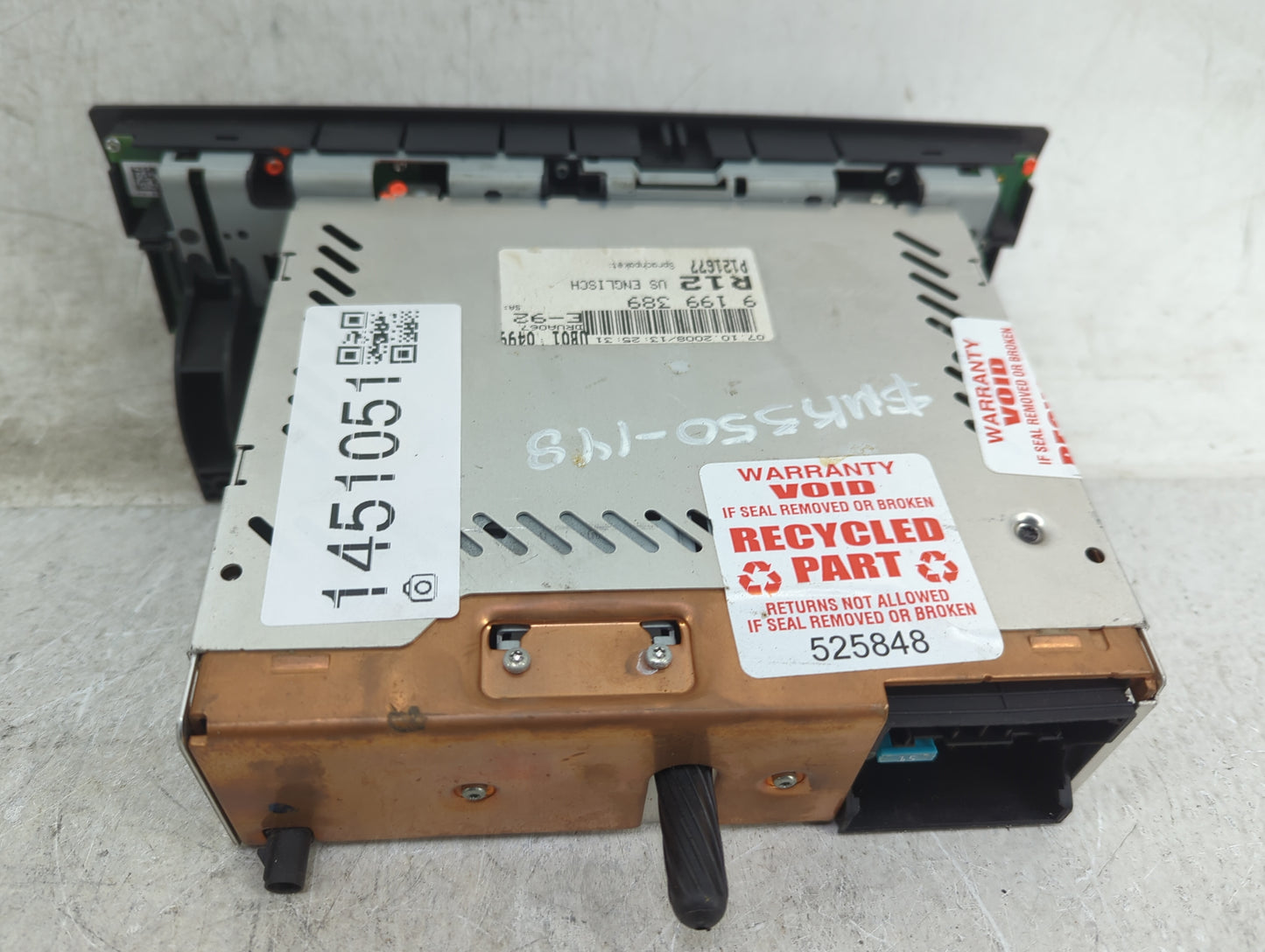2007 Bmw 328 Radio AM FM Cd Player Receiver Replacement P/N:9199389 65129199389-01, A2C50106478, BMWRCD121-13, P121677 Fits 