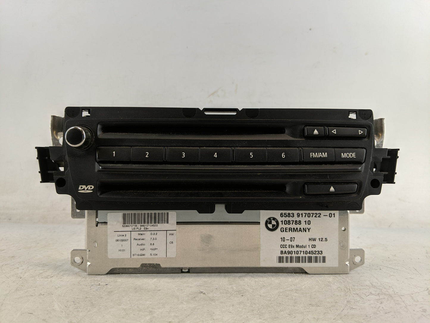 2007 Bmw 328i Radio AM FM Cd Player Receiver Replacement P/N:108788 10 BA901071045233, 6583 9170722-01 Fits OEM Used Auto Pa