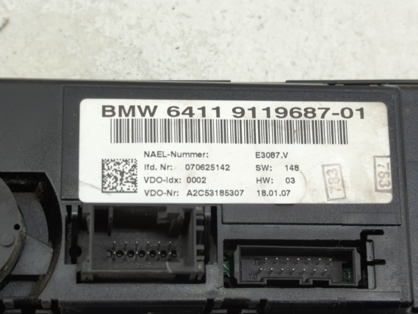 2007-2010 Bmw 328i Climate Control Module Temperature AC/Heater Replacement P/N:9119687-01 Fits Fits 2007 2008 2009 2010 OEM