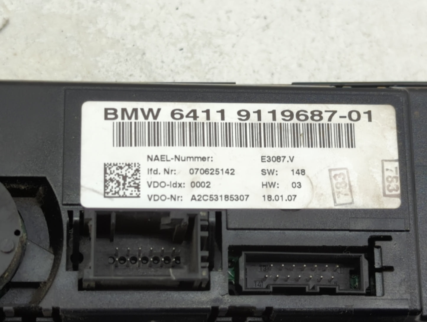 2007-2010 Bmw 328i Climate Control Module Temperature AC/Heater Replacement P/N:9119687-01 Fits Fits 2007 2008 2009 2010 OEM