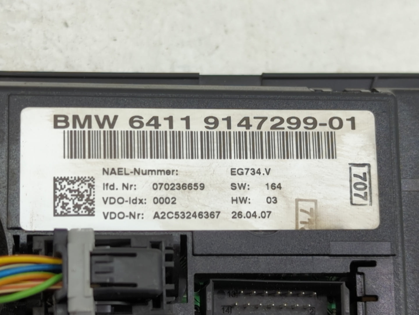 2007-2009 Bmw 328i Climate Control Module Temperature AC/Heater Replacement P/N:9147299-01 Fits Fits 2007 2008 2009 OEM Used