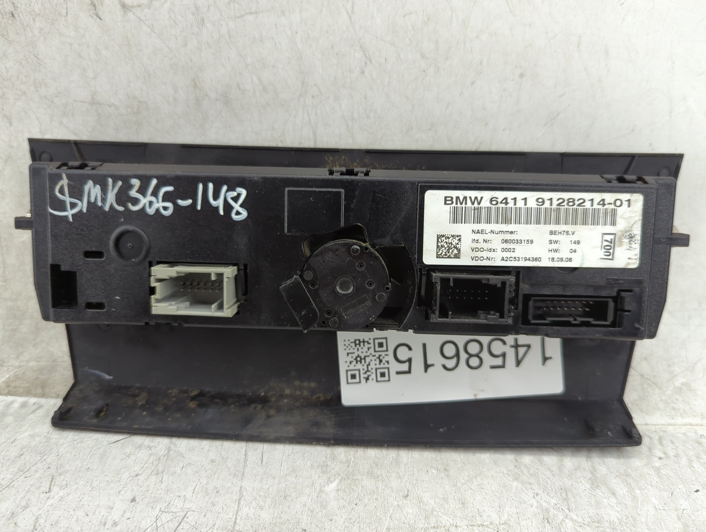 2007-2009 Bmw 328i Climate Control Module Temperature AC/Heater Replacement P/N:9128214-01 Fits Fits 2007 2008 2009 OEM Used