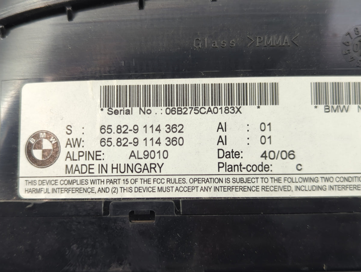 2007-2008 Bmw 335i Information Radio Display Screen 1281512 - Oemusedautoparts1.com