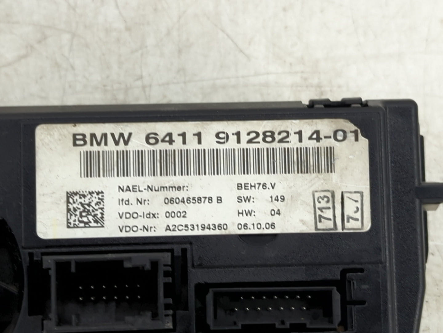 2007-2009 Bmw 335i Climate Control Module Temperature AC/Heater Replacement P/N:64119128214-01 A2C53194360 Fits OEM Used Aut