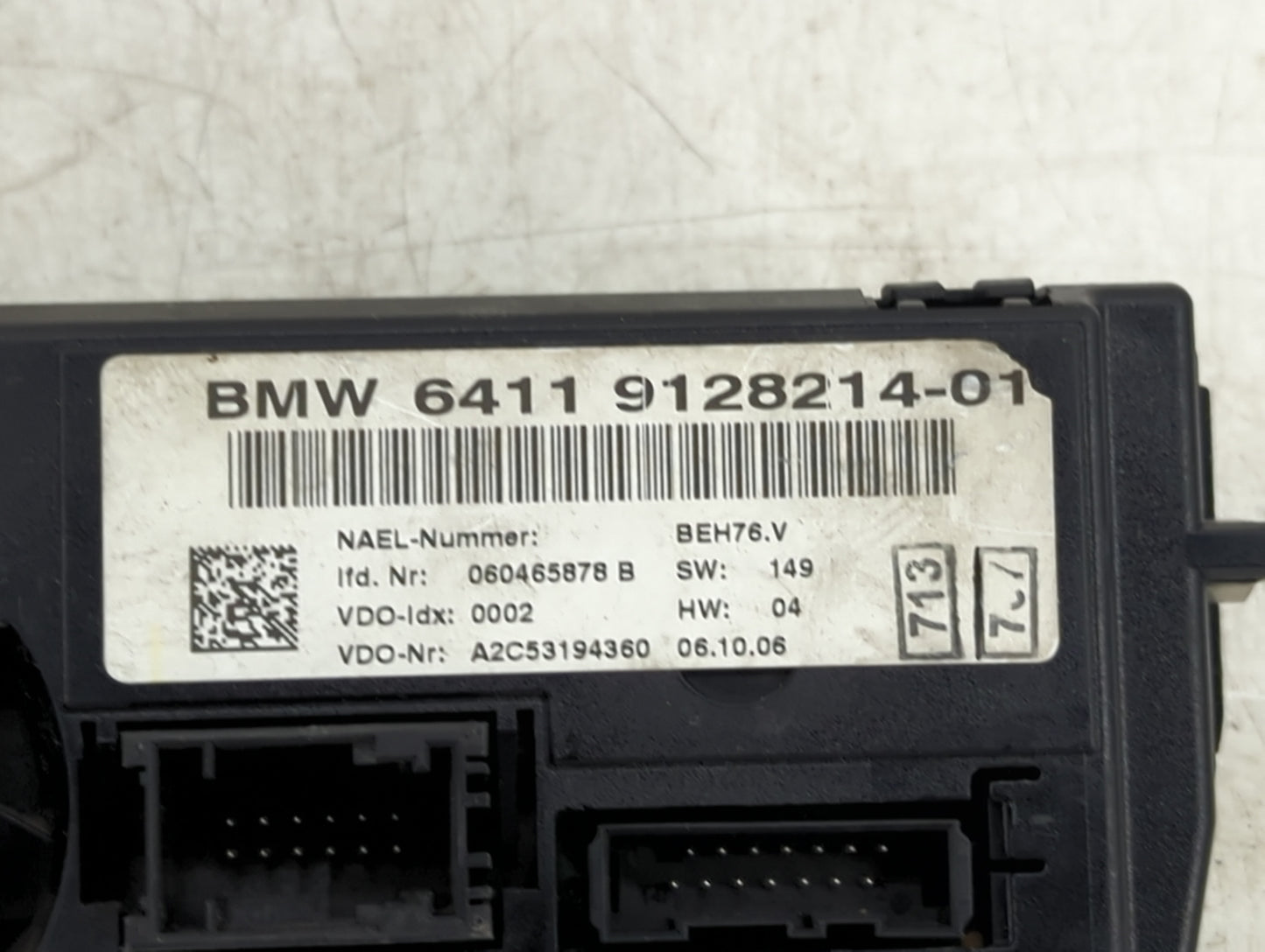 2007-2009 Bmw 335i Climate Control Module Temperature AC/Heater Replacement P/N:64119128214-01 A2C53194360 Fits OEM Used Aut