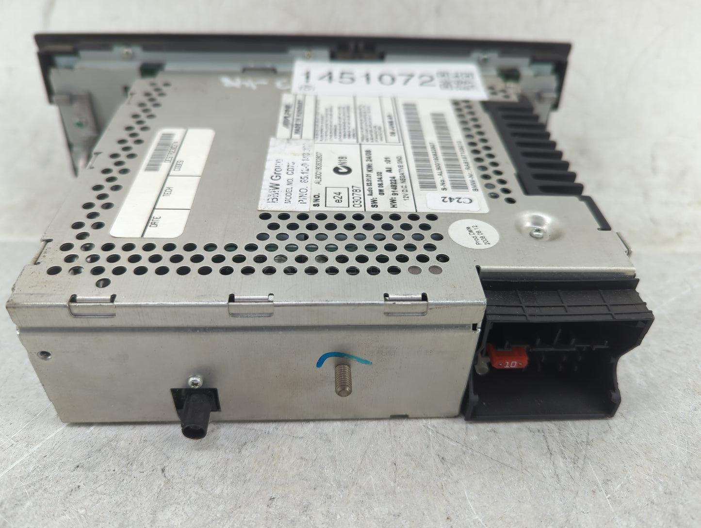 2007 Bmw 335i Radio AM FM Cd Player Receiver Replacement P/N:6512914820 AL900180632807, 9149224, RA9187108010, CD73 Fits OEM