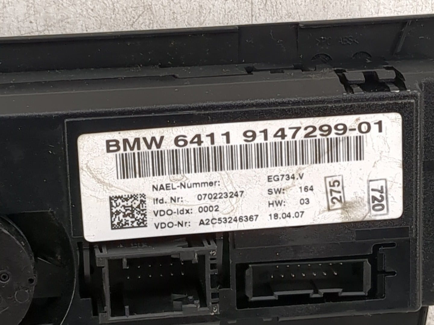 2007-2009 Bmw 335i Climate Control Module Temperature AC/Heater Replacement P/N:9147299-01 Fits Fits 2007 2008 2009 OEM Used